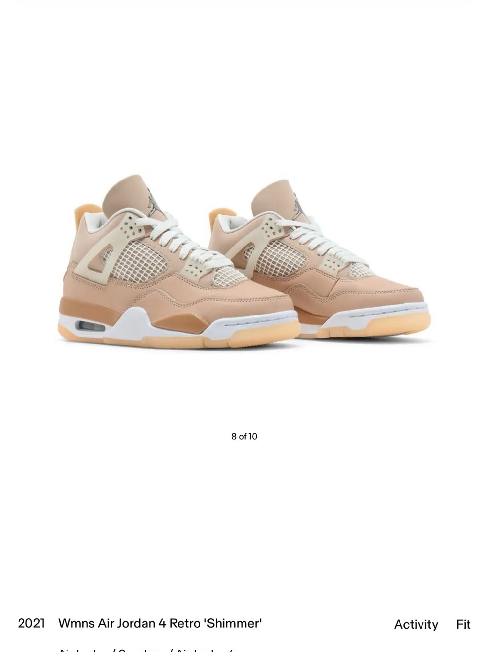 Nike Air Jordan 4 Retro Women's Sneakers - Beige and White